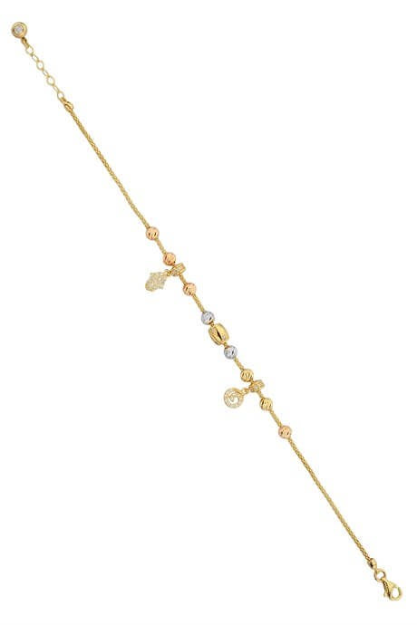 Main de Fatima (Hamsa) et spirale en perles Dorica en or massif | 14K (585) | 4,54 grammes