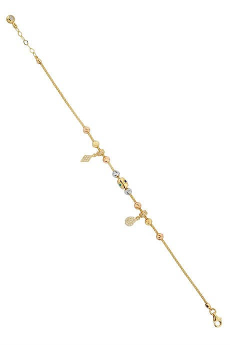 Dorica or massif perlé avec Bracelet Figure | 14K (585) | 4,57 grammes