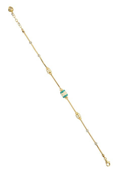 Bracelet de lys français en perles Dorica en or massif | 14K (585) | 5.10 gr