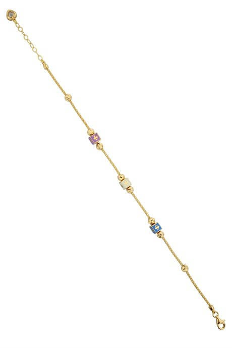 Solid Gold Dorica Beaded French Lily Bracelet | 14K (585) | 4.54 gr