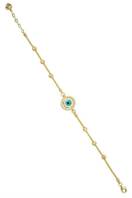 Bracelet œil perlé Dorica en or massif | 14K (585) | 3,89 grammes