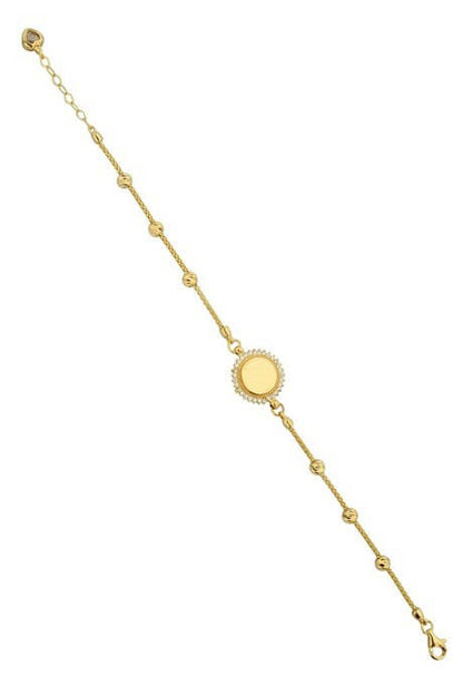 Pulsera de sol con cuentas Dorica de oro macizo | 14K (585) | 3,83 gramos