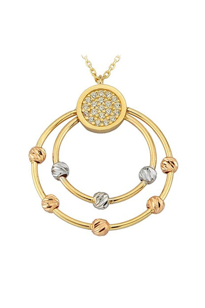 Solid Gold Dorica Beaded Circle Necklace | 14K (585) | 2.50 gr