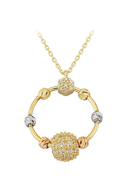 Collier cercle perlé Dorica en or massif | 14K (585) | 2,35 grammes