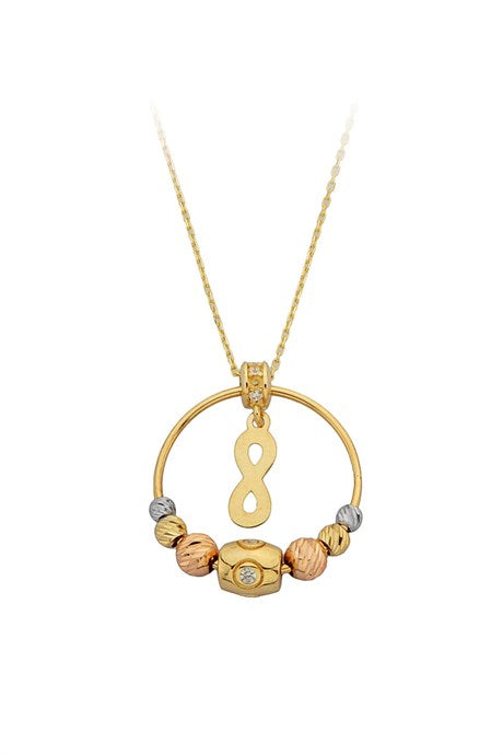 Collier infini cercle perlé Dorica en or massif | 14K (585) | 3,36 grammes