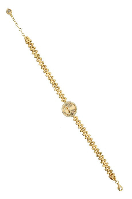 Pulsera de corazón con cuentas Dorica de oro macizo | 14K (585) | 7,29 gramos