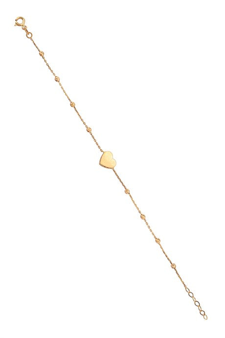 Bracelet coeur perlé Dorica en or massif | 14K (585) | 1,52 g