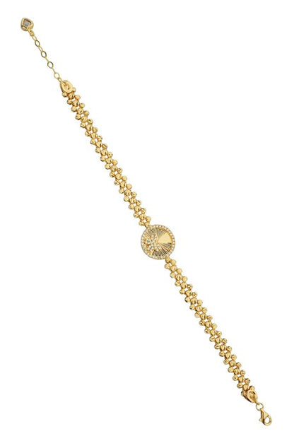 Solid Gold Dorica Beaded Butterfly Bracelet | 14K (585) | 7.59 gr