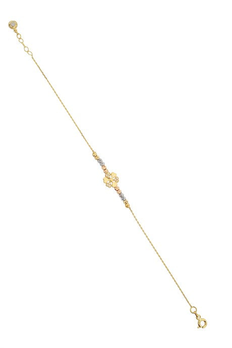 Solid Gold Dorica Beaded Heart Bracelet | 14K (585) | 1.59 gr