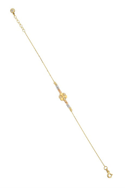 Solid Gold Dorica Beaded Heart Bracelet | 14K (585) | 1.63 gr