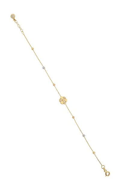 Pulsera de corazón con cuentas Dorica de oro macizo | 14K (585) | 1,42 gramos