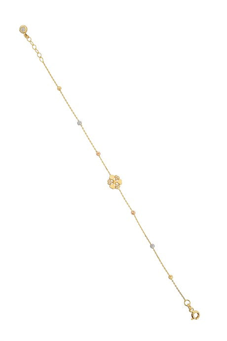 Solid Gold Dorica Beaded Heart Bracelet | 14K (585) | 1.42 gr