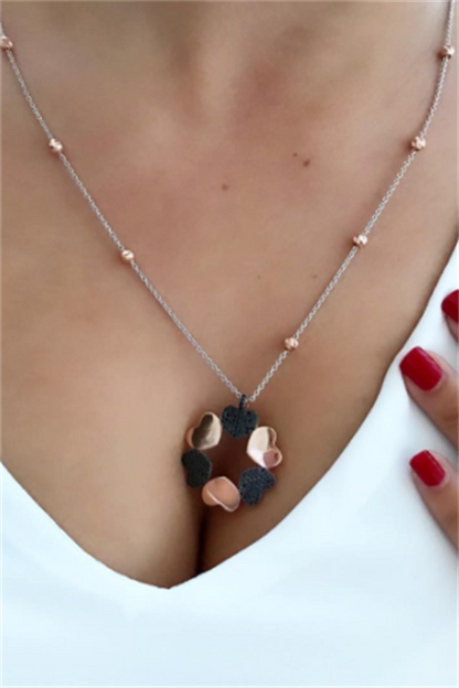 Solid Gold Dorica Beaded Heart Necklace | 14K (585) | 9.60 gr