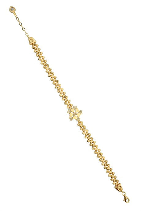 Pulsera de corazón con cuentas Dorica de oro macizo | 14K (585) | 6,95 gramos