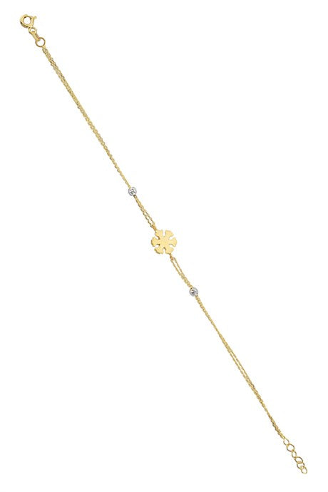 Bracelet flocon de neige perlé Dorica en or massif | 14K (585) | 1,78 g