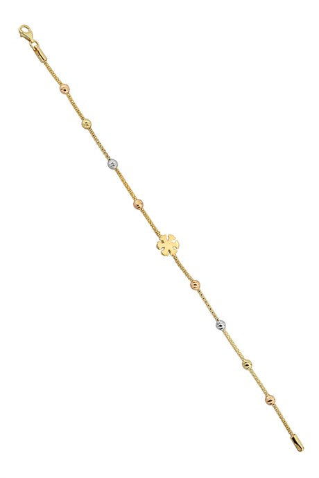 Solid Gold Dorica Beaded Snowflake Bracelet | 14K (585) | 3.61 gr