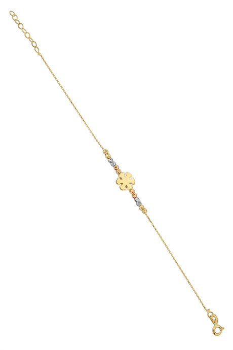 Bracelet flocon de neige perlé Dorica en or massif | 14K (585) | 1,82 g