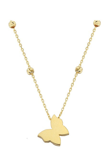 Collier papillon perlé Dorica en or massif | 14K (585) | 1,96 g