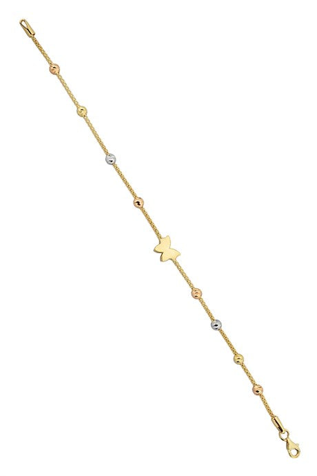 Bracelet papillon perlé Dorica en or massif | 14K (585) | 3,50 gr