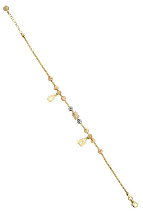 Bracelet de verrouillage en perles Dorica en or massif | 14K (585) | 3,93 grammes