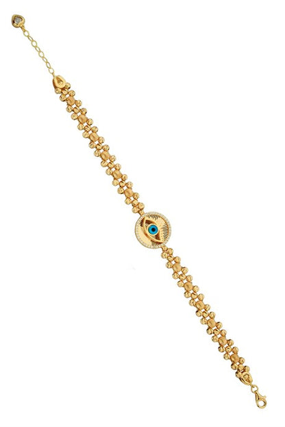 Pulsera de ojo de pestañas con cuentas Dorica de oro macizo | 14K (585) | 8,77 gramos