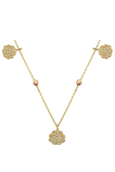 Solid Gold Dorica Beaded Necklace | 14K (585) | 1.96 gr