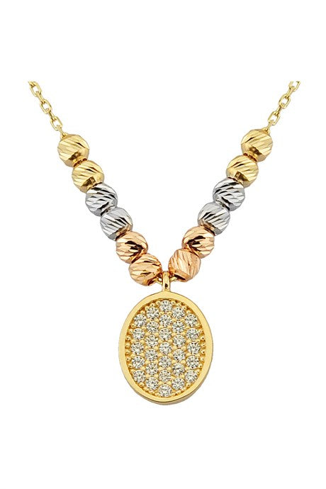 Solid Gold Dorica Beaded Necklace | 14K (585) | 1.91 gr