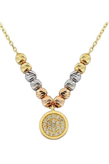 Solid Gold Dorica Beaded Necklace | 14K (585) | 1.79 gr