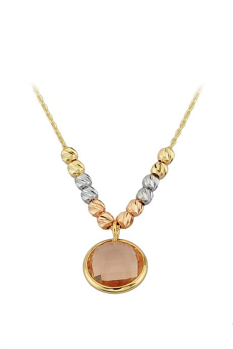 Solid Gold Dorica Beaded Necklace | 14K (585) | 1.97 gr