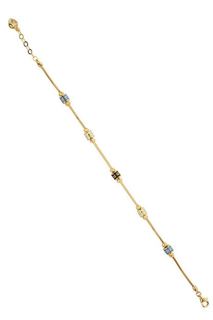 Solid Gold Dorica Beaded Enamel Bracelet | 14K (585) | 5.03 gr