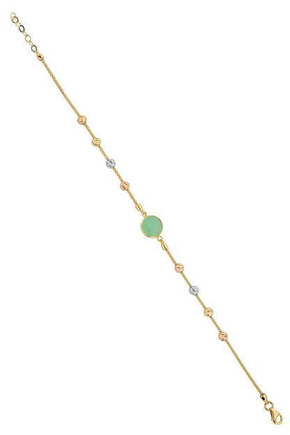 Solid Gold Dorica Beaded Enamel Bracelet | 14K (585) | 3.22 gr