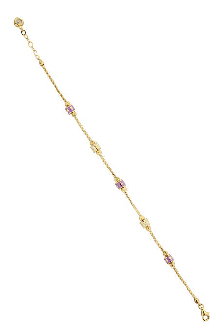 Solid Gold Dorica Beaded Enamel Bracelet | 14K (585) | 5.11 gr