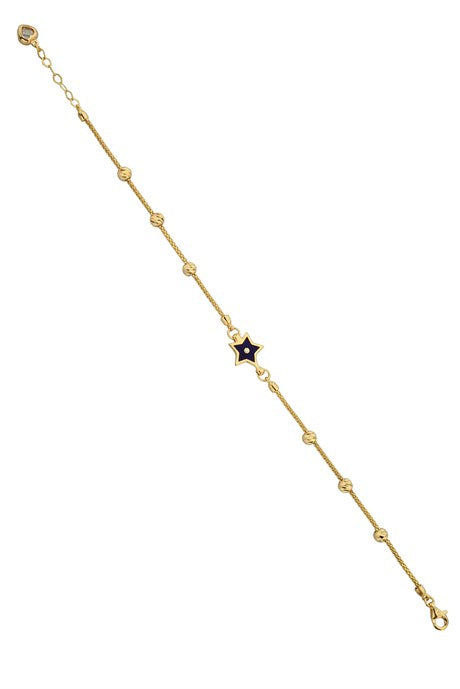Solid Gold Dorica Beaded Enamel Star Bracelet | 14K (585) | 3.10 gr
