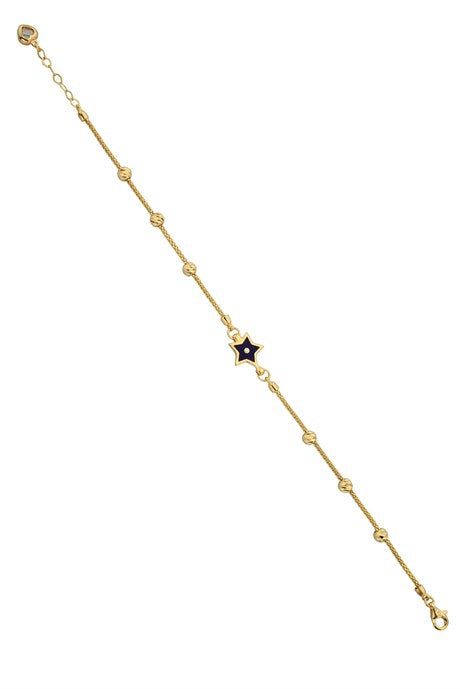 Bracelet étoile en émail perlé Dorica en or massif | 14K (585) | 3,10 grammes