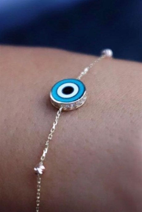 Solid Gold Dorica Beaded Evil Eye Bracelet | 14K (585) | 2.17 gr