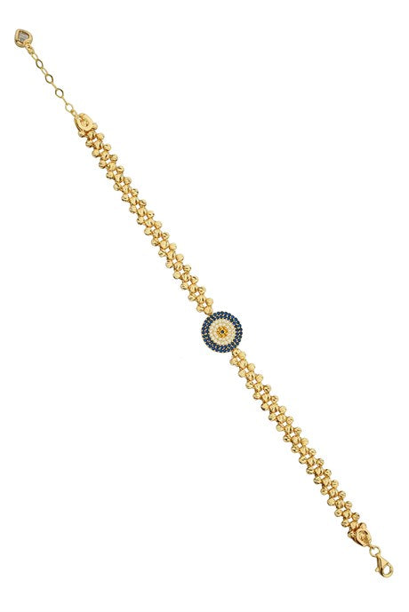 Solid Gold Dorica Beaded Evil Eye Bracelet | 14K (585) | 6.81 gr