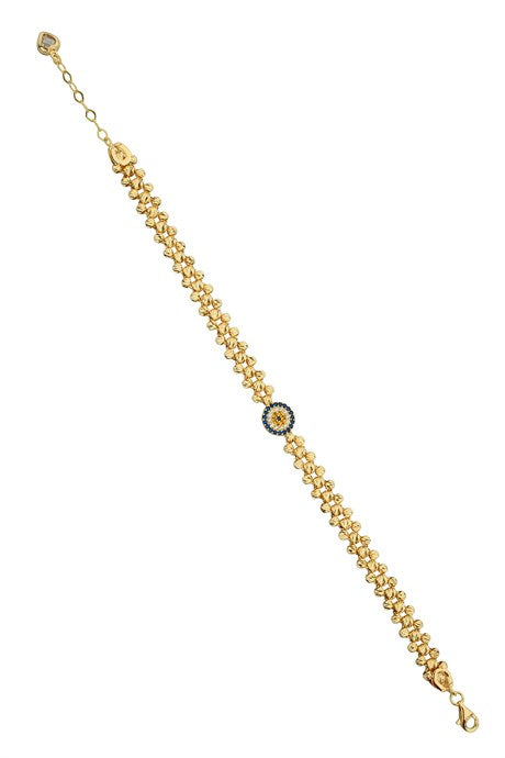 Pulsera de oro macizo con cuentas de mal de ojo Dorica | 14K (585) | 6,44 gramos