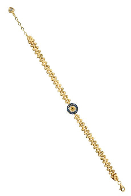 Solid Gold Dorica Beaded Evil Eye Bracelet | 14K (585) | 6.72 gr