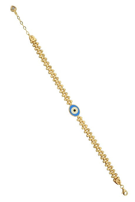 Solid Gold Dorica Beaded Evil Eye Bracelet | 14K (585) | 6.85 gr