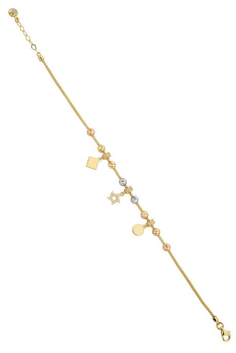 Bracelet en or massif avec perles Dorica | 14K (585) | 4,06 grammes