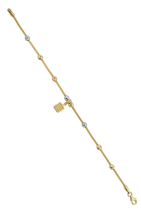 Solid Gold Dorica Beaded Dangle Bracelet | 14K (585) | 3.50 gr