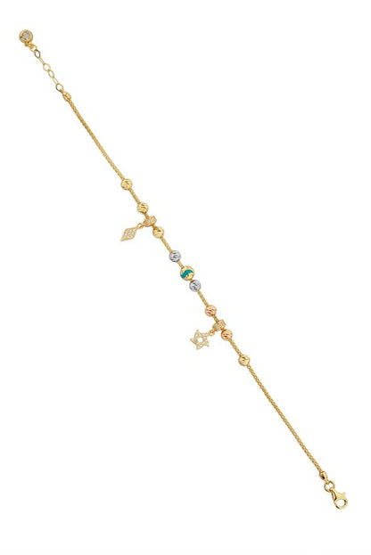 Bracelet en or massif avec perles Dorica | 14K (585) | 4,18 grammes