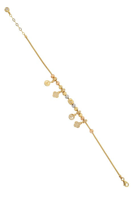 Bracelet en or massif avec perles Dorica | 14K (585) | 6,05 grammes