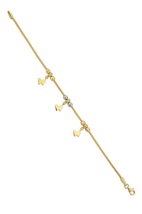 Bracelet papillon en perles Dorica en or massif | 14K (585) | 5.10 gr