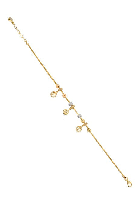 Bracelet en spirale avec perles Dorica en or massif | 14K (585) | 3,96 grammes