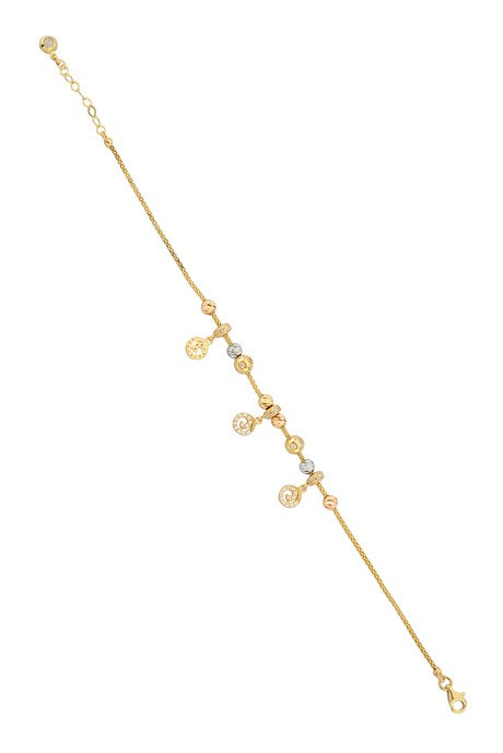 pulsera de oro macizo con cuentas colgantes Dorica en espiral | 14K (585) | 5,07 gramos