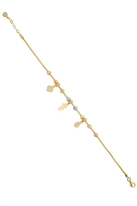 Bracelet porte-bonheur perlé Dorica en or massif | 14K (585) | 4,20 gr