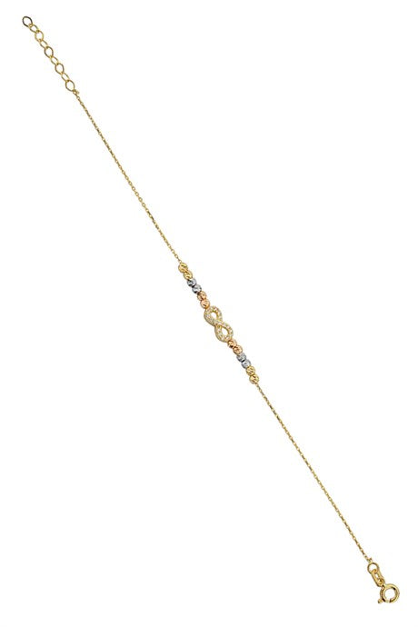 Solid Gold Dorica Beaded Infinity Bracelet | 14K (585) | 1.50 gr
