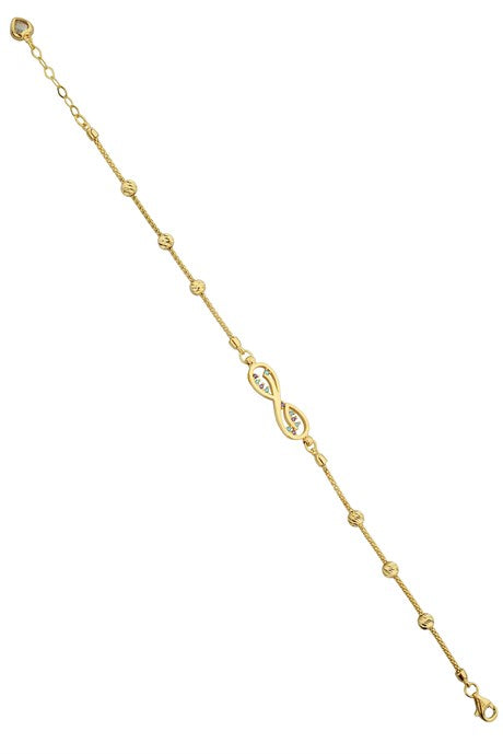 Solid Gold Dorica Beaded Infinity Bracelet | 14K (585) | 3.57 gr