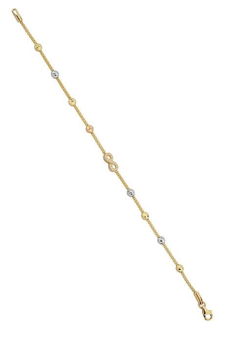 Solid Gold Dorica Beaded Infinity Bracelet | 14K (585) | 3.30 gr
